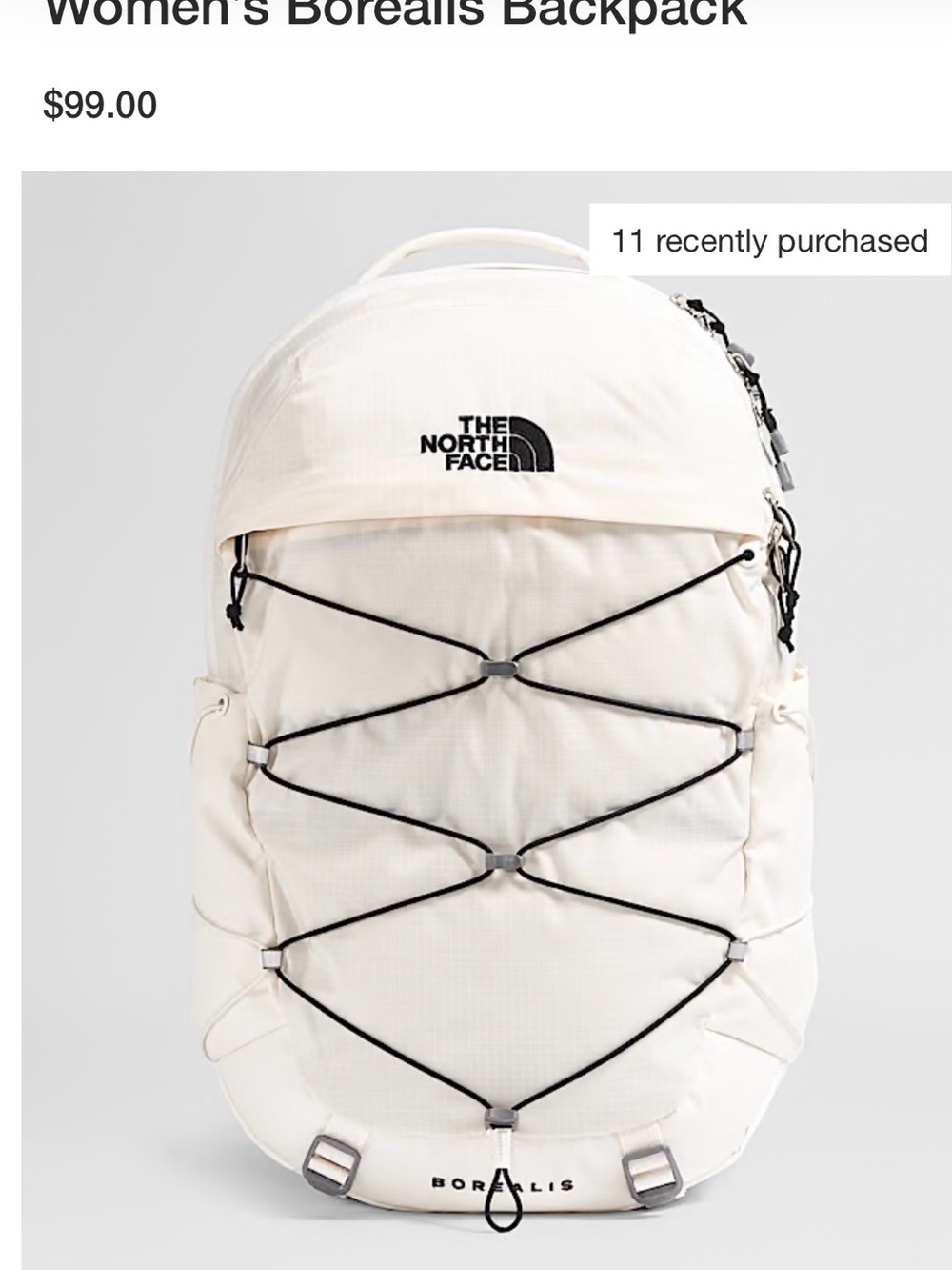 The North Face Cream and Light Gray Daypack with Top Handle